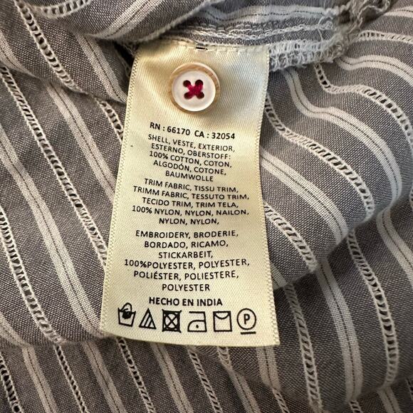 Maeve Anthropologie gray & white striped oversize button down shirt size XS/S - Picture 9 of 13